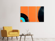 Laden Sie das Bild in den Galerie-Viewer, Leinwandbild 3-teilig Retro Schallplatten Motiv