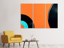 Laden Sie das Bild in den Galerie-Viewer, Leinwandbild 3-teilig Retro Schallplatten Motiv