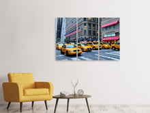 Laden Sie das Bild in den Galerie-Viewer, Leinwandbild 3-teilig Manhattan - Taxi bitte