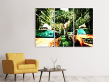 Laden Sie das Bild in den Galerie-Viewer, Leinwandbild 3-teilig Taxi Fantasie