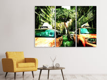 Laden Sie das Bild in den Galerie-Viewer, Leinwandbild 3-teilig Taxi Fantasie