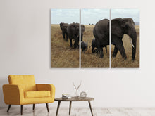 Laden Sie das Bild in den Galerie-Viewer, Leinwandbild 3-teilig Elefanten Familie