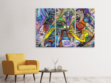 Laden Sie das Bild in den Galerie-Viewer, Leinwandbild 3-teilig Fantasie Graffiti