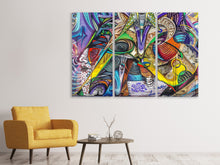 Laden Sie das Bild in den Galerie-Viewer, Leinwandbild 3-teilig Fantasie Graffiti