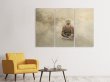 Laden Sie das Bild in den Galerie-Viewer, Leinwandbild 3-teilig Buddha im nebulösen Licht