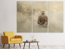 Laden Sie das Bild in den Galerie-Viewer, Leinwandbild 3-teilig Buddha im nebulösen Licht
