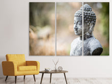 Laden Sie das Bild in den Galerie-Viewer, Leinwandbild 3-teilig Buddha aus Stein