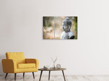 Laden Sie das Bild in den Galerie-Viewer, Leinwandbild 3-teilig Buddha aus Stein