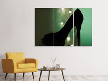 Laden Sie das Bild in den Galerie-Viewer, Leinwandbild 3-teilig Schwarzer High Heel