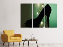 Laden Sie das Bild in den Galerie-Viewer, Leinwandbild 3-teilig Schwarzer High Heel