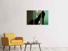 Laden Sie das Bild in den Galerie-Viewer, Leinwandbild 3-teilig Schwarzer High Heel