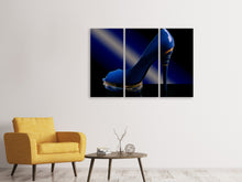 Laden Sie das Bild in den Galerie-Viewer, Leinwandbild 3-teilig Der blaue High Heel