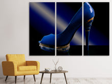 Laden Sie das Bild in den Galerie-Viewer, Leinwandbild 3-teilig Der blaue High Heel