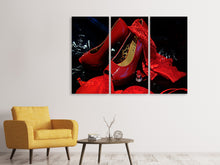 Laden Sie das Bild in den Galerie-Viewer, Leinwandbild 3-teilig Rote High Heels