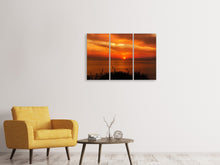 Laden Sie das Bild in den Galerie-Viewer, Leinwandbild 3-teilig Friedliche Abendstimmung am Meer
