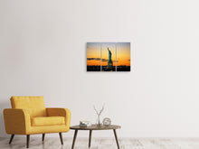Laden Sie das Bild in den Galerie-Viewer, Leinwandbild 3-teilig Freiheitsstatue im Abendlicht