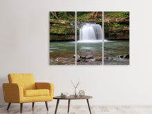 Laden Sie das Bild in den Galerie-Viewer, Leinwandbild 3-teilig Beste Aussicht auf den Wasserfall