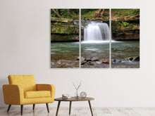 Laden Sie das Bild in den Galerie-Viewer, Leinwandbild 3-teilig Beste Aussicht auf den Wasserfall