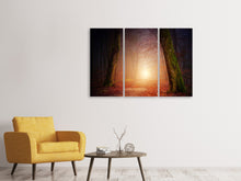 Laden Sie das Bild in den Galerie-Viewer, Leinwandbild 3-teilig Herbst im Wald