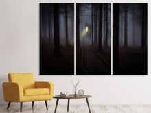 Laden Sie das Bild in den Galerie-Viewer, Leinwandbild 3-teilig Nebel im Wald