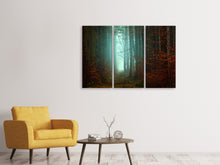 Laden Sie das Bild in den Galerie-Viewer, Leinwandbild 3-teilig Stimmung im Wald