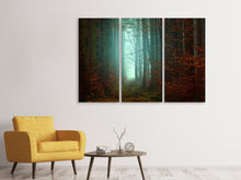 Laden Sie das Bild in den Galerie-Viewer, Leinwandbild 3-teilig Stimmung im Wald