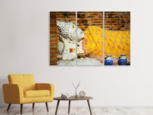 Laden Sie das Bild in den Galerie-Viewer, Leinwandbild 3-teilig Ein Buddha in Thailand