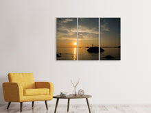 Laden Sie das Bild in den Galerie-Viewer, Leinwandbild 3-teilig Liebe den Sonnenuntergang am Meer