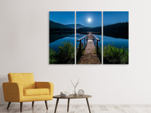 Laden Sie das Bild in den Galerie-Viewer, Leinwandbild 3-teilig Eine Nacht bei Vollmond