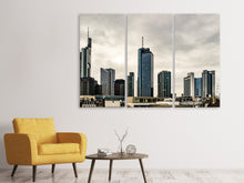 Laden Sie das Bild in den Galerie-Viewer, Leinwandbild 3-teilig Skyline Frankfurt Deutschland