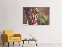 Laden Sie das Bild in den Galerie-Viewer, Leinwandbild 3-teilig XL Pinsel