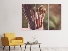 Laden Sie das Bild in den Galerie-Viewer, Leinwandbild 3-teilig XL Pinsel