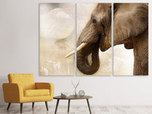 Laden Sie das Bild in den Galerie-Viewer, Leinwandbild 3-teilig Portrait eines Elefant