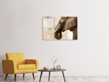 Laden Sie das Bild in den Galerie-Viewer, Leinwandbild 3-teilig Portrait eines Elefant