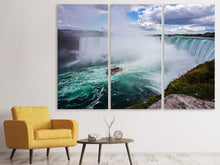 Laden Sie das Bild in den Galerie-Viewer, Leinwandbild 3-teilig Action am Wasserfall