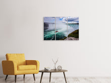 Laden Sie das Bild in den Galerie-Viewer, Leinwandbild 3-teilig Action am Wasserfall