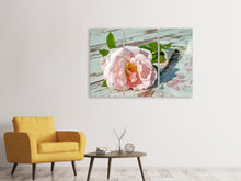 Laden Sie das Bild in den Galerie-Viewer, Leinwandbild 3-teilig Wildrose in rosa
