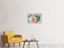Laden Sie das Bild in den Galerie-Viewer, Leinwandbild 3-teilig Wildrose in rosa