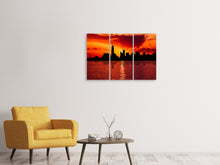 Laden Sie das Bild in den Galerie-Viewer, Leinwandbild 3-teilig Skyline NYC in der Abenddämmerung