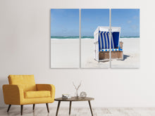 Laden Sie das Bild in den Galerie-Viewer, Leinwandbild 3-teilig Strandkorb 271