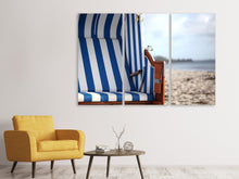 Laden Sie das Bild in den Galerie-Viewer, Leinwandbild 3-teilig Der eigene Strandkorb