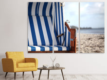 Laden Sie das Bild in den Galerie-Viewer, Leinwandbild 3-teilig Der eigene Strandkorb