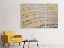 Laden Sie das Bild in den Galerie-Viewer, Leinwandbild 3-teilig Die Musiknoten