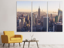 Laden Sie das Bild in den Galerie-Viewer, Leinwandbild 3-teilig New York bei Sonnenaufgang