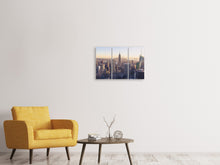 Laden Sie das Bild in den Galerie-Viewer, Leinwandbild 3-teilig New York bei Sonnenaufgang