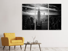 Laden Sie das Bild in den Galerie-Viewer, Leinwandbild 3-teilig Empire State Building sw
