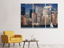 Laden Sie das Bild in den Galerie-Viewer, Leinwandbild 3-teilig Segeltörn New York