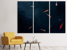 Laden Sie das Bild in den Galerie-Viewer, Leinwandbild 3-teilig Fische im Teich