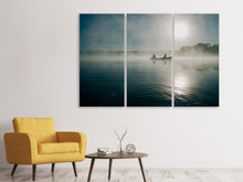 Laden Sie das Bild in den Galerie-Viewer, Leinwandbild 3-teilig Fischer im Sonnenaufgang
