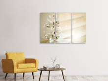 Laden Sie das Bild in den Galerie-Viewer, Leinwandbild 3-teilig Orchidee im Glas